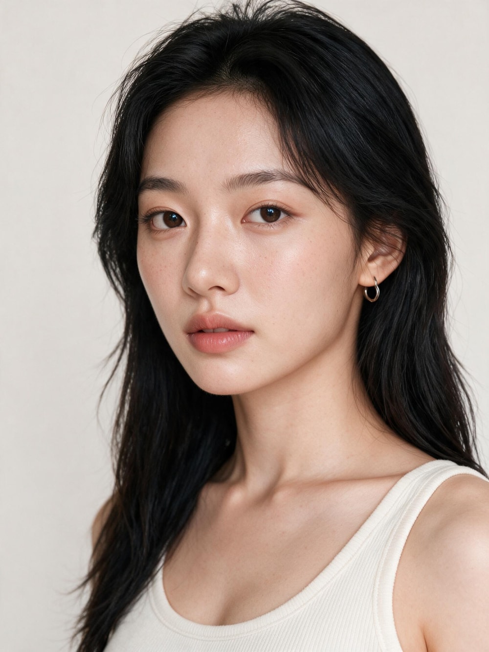 모델의 45도 뷰티 클로즈업